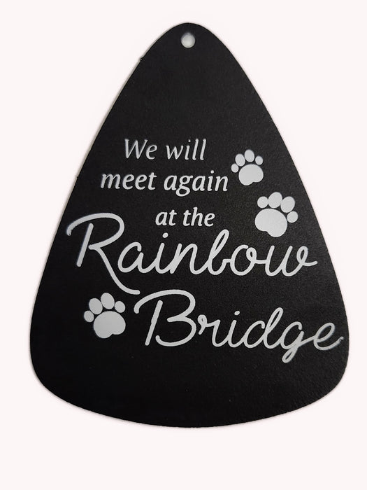 Pet Memorial Gift Rainbow Bridge Wind Chime with Bonus Swivel Hook 32 Inches Paw Print Pet Remembrance Gift