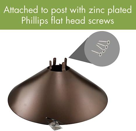 22" Bronze Color Wrap Around 4 x 4 Post Mount Baffle - The Bird Shed