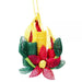 3 inch Red Flower with 3 Candles Ornament