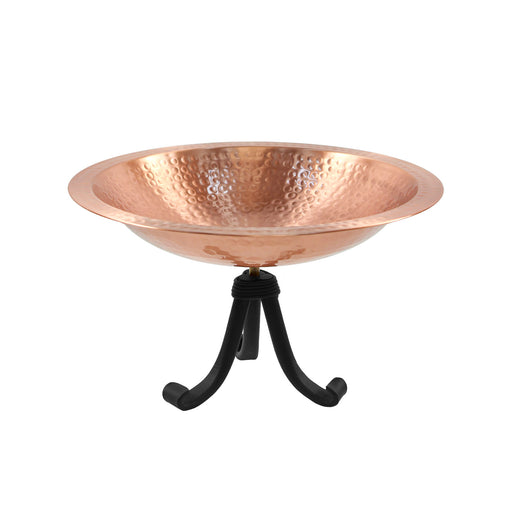 Achla Designs Hammered Solid Copper Birdbath with Tripod Stand