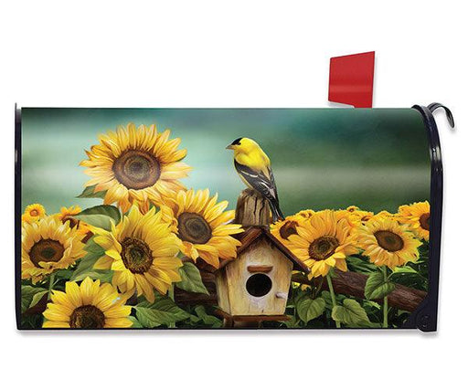 Goldfinch & Sunflowers Mailbox Cover