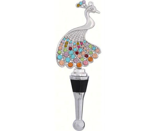 Bottle Stopper - Peacock with Stones