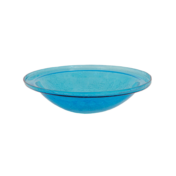 Achla Designs Crackle Glass Bowl, 12-in, Teal
