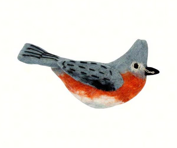 Tufted Titmouse Woolie Ornament