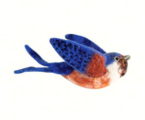 Barn Swallow Woolie Ornament - The Bird Shed