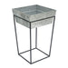 Achla Designs Arne Plant Stand, 22"H with Deep Galvanized Tray