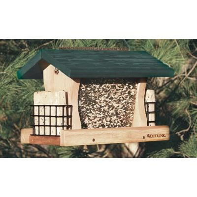 Large Cedar Garden Green Roof Feeder with Suet Cages - The Bird Shed