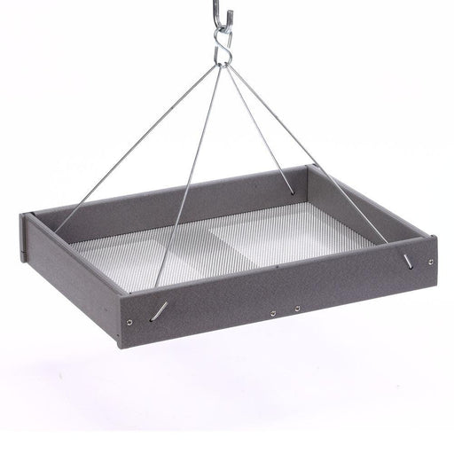 GREEN SOLUTONS RECYCLED LARGE GRAY HANGING PLATFORM FEEDER