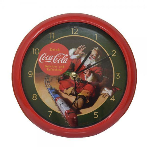 Coca-Cola Santa withTrain 8 inch Sound Clock