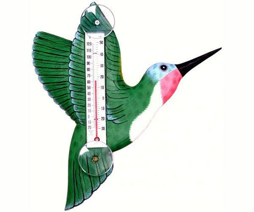 Green Hummingbird Small Window Thermometer