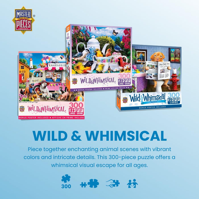 MasterPieces Puzzles Wild & Whimsical Garden Party EZ Grip Puzzle 300 Piece