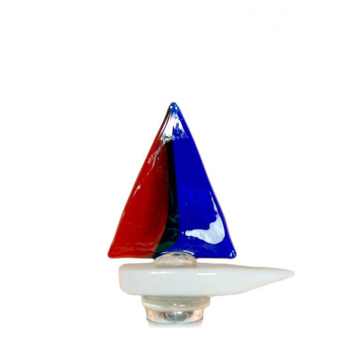 LS Arts Glass Sailboat Bottle Stopper