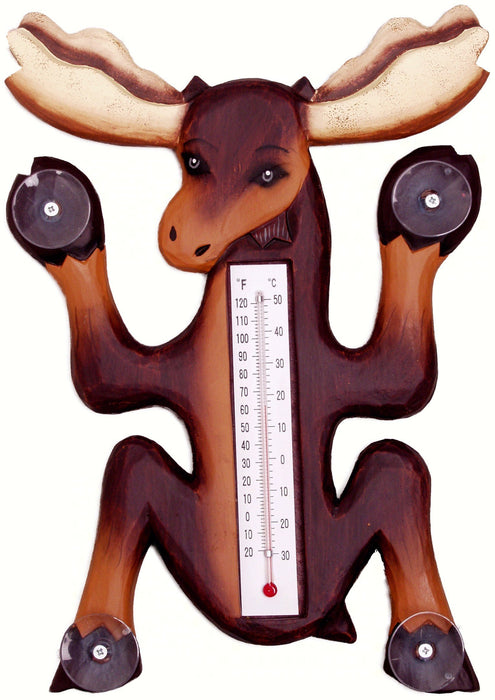 Bobbo from Songbird Essentials Climbing Moose Small Window Thermometer