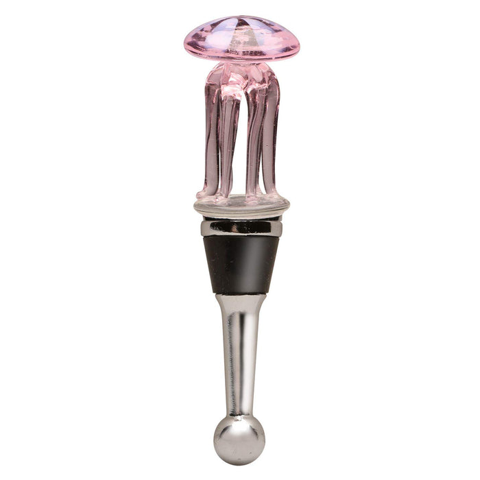 LS Arts Glass Bottle Stopper Pink Jellyfish