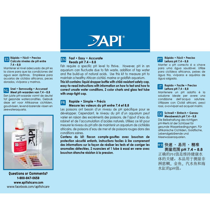 API HIGH RANGE PH TEST KIT FOR FRESH & SALTWATER