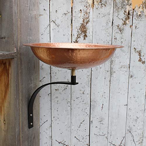 Achla Designs Hammered Solid Copper Birdbath- Wall Mount Bracket