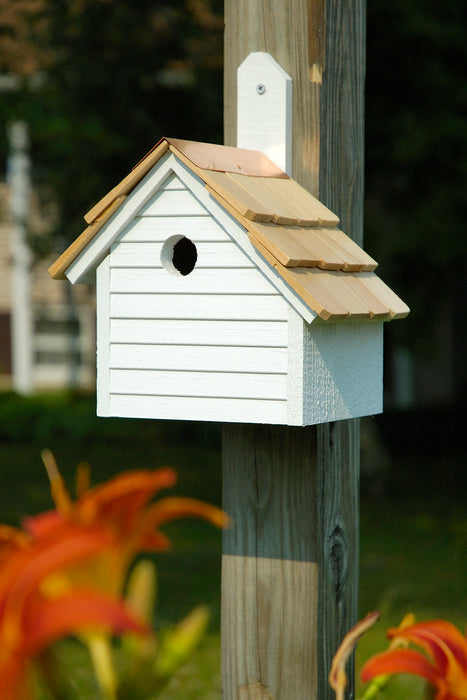 Heartwood Cape Cod Wren House - Whitewashed