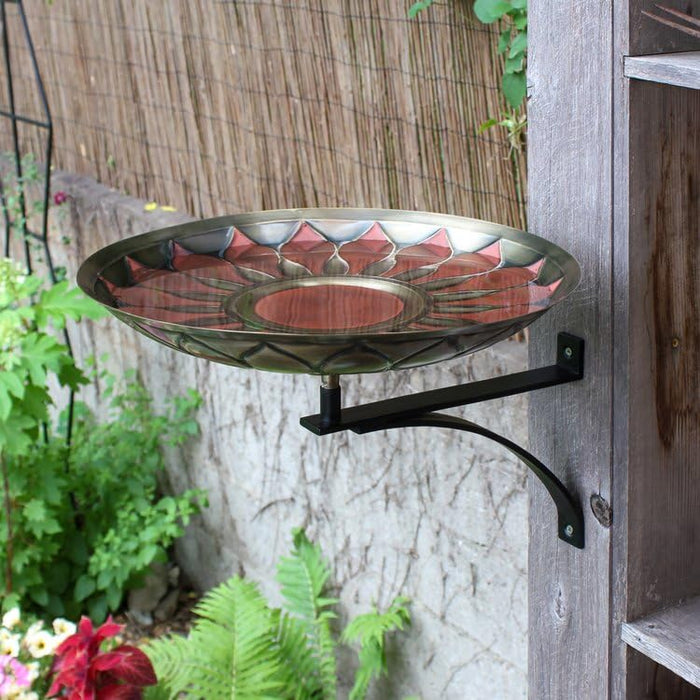 Achla Designs Red African Daisy Birdbath- Wall Mount Bracket