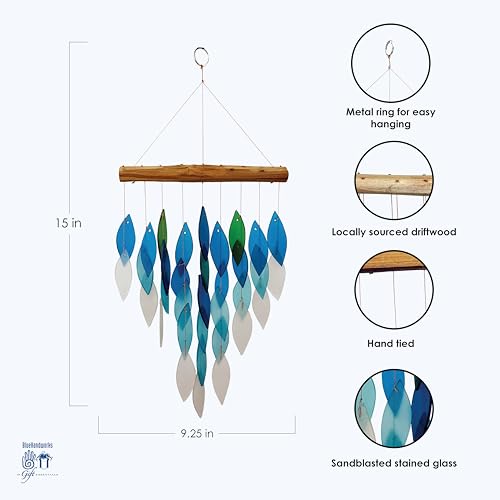 Gift Essentials Blue Handworks Line - Waterfall Ocean Ombre Glass Chime