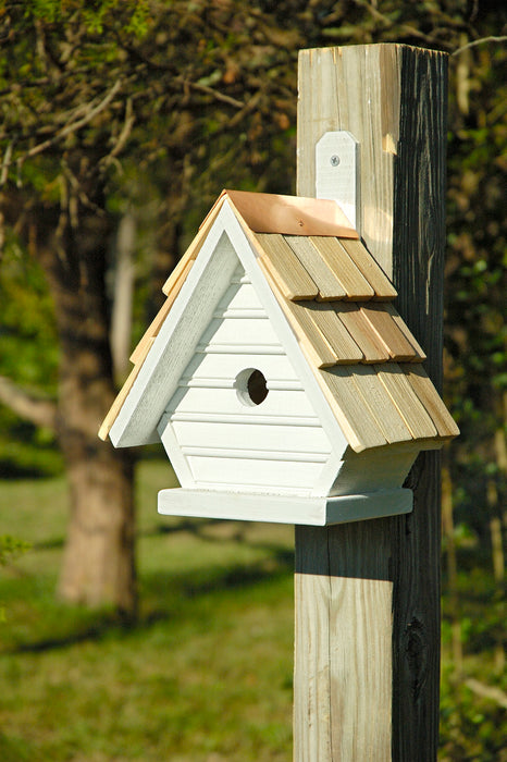 Heartwood Chick Bird House - Whitewashed