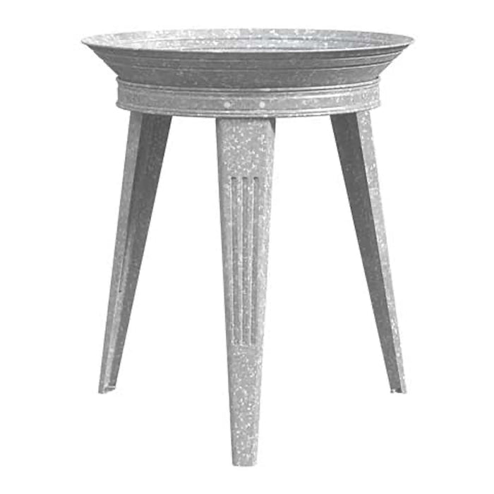 AUDUBON RUSTIC FARMHOUSE GALVANIZED METAL BIRDBATH