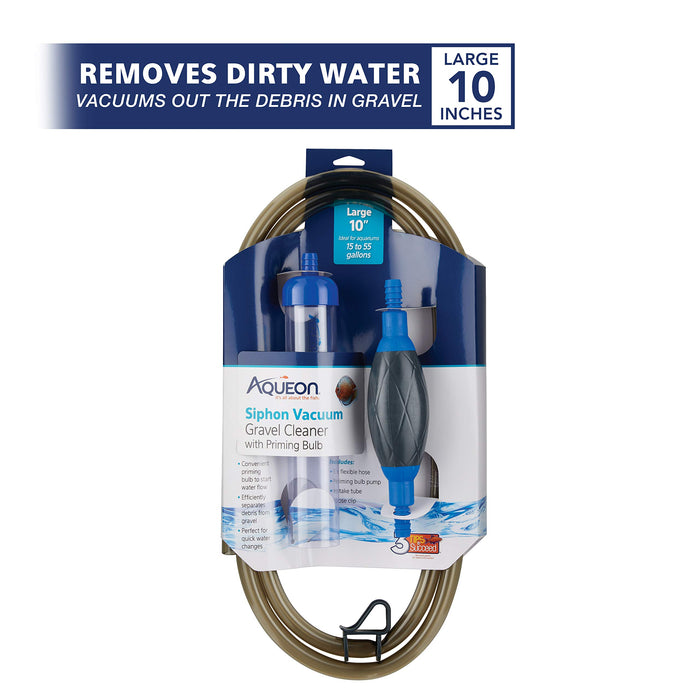 AQUEON SIPHON VACUUM GRAVEL CLEANER W/ BULB PRIMER