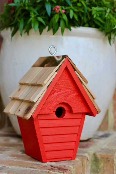 Heartwood Wren-in-the-wind Bird House - Neon Red