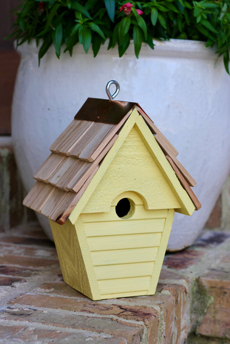 Heartwood Wren-in-the-wind Bird House - Yellow