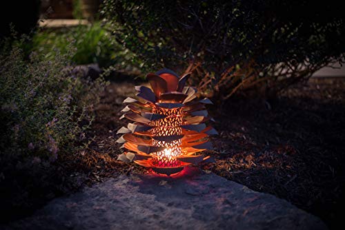 Desert Steel Pinecone Luminary - (Small, Brown) - Indoor/Outdoor Pince Cone Metal Candle Holder Decoration