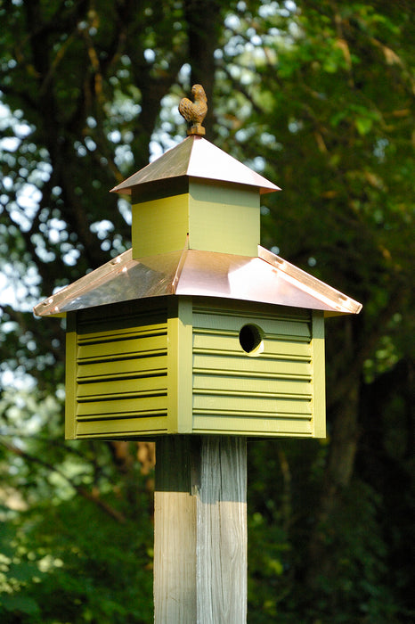 Heartwood Rusty Rooster Bird House - Pinion Green/Bright Copper Roof