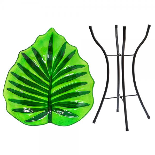 Leaf Shaped Bird Bath with stand