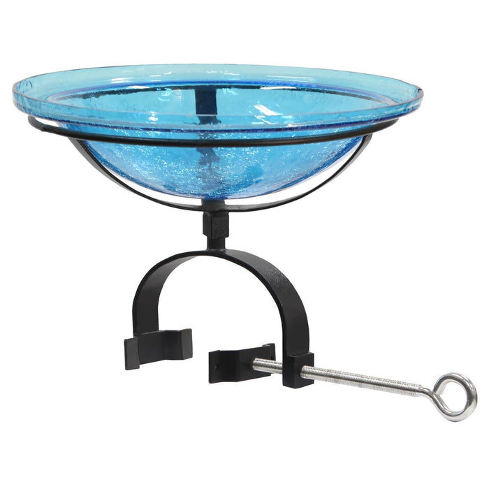 Achla Designs 12" Teal Crackle Birdbath- Over Rail Bracket