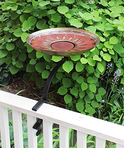 Achla Designs Red African Daisy Birdbath- Rail Mount Bracket