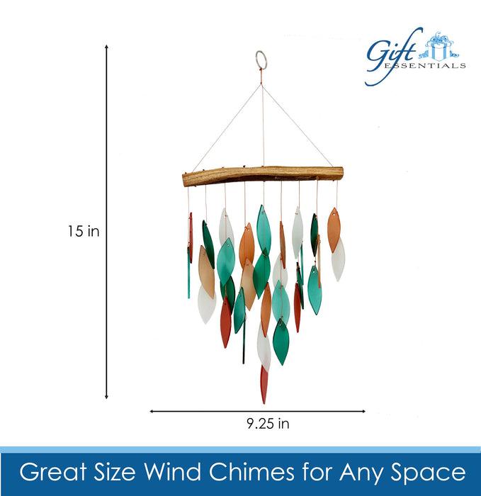 Gift Essentials Blue Handworks Line - Coral and Teal Waterfall Glass Chime