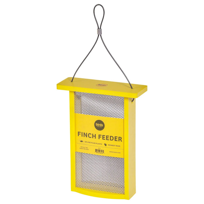 Birds Choice  Small Magnet Mesh Bird Feeder for Finches in Yellow Recycled Plastic