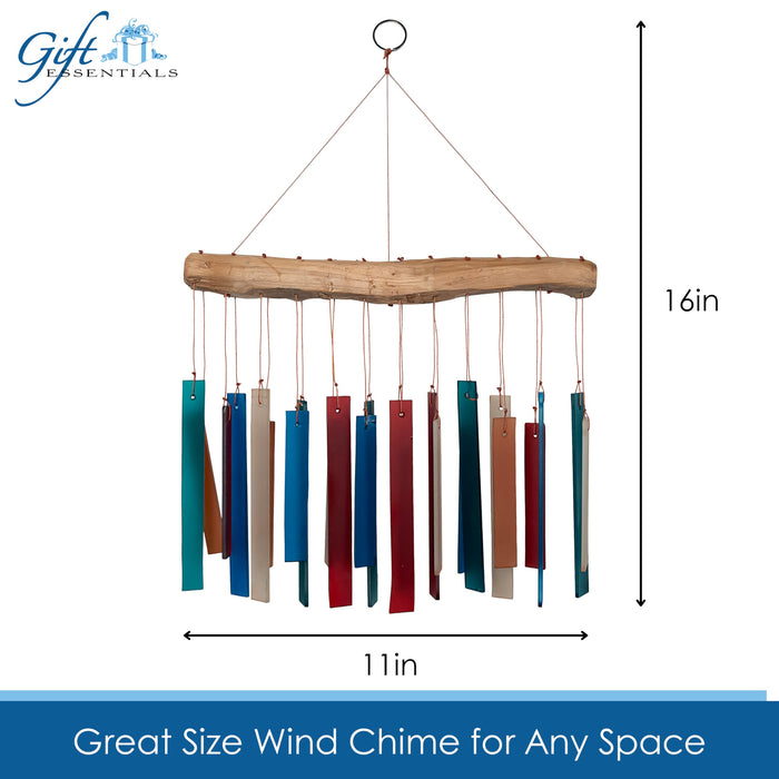 Gift Essentials Blue Handworks Line - Retro Driftwood Glass Chime