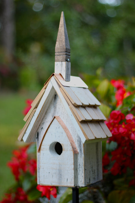 Heartwood Classic Chapel Bird House - Crackle White Finish