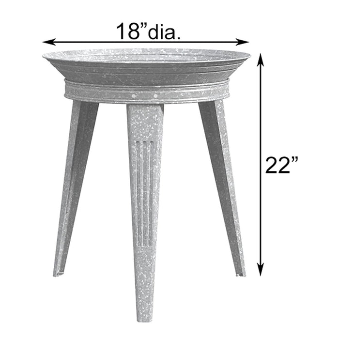 AUDUBON RUSTIC FARMHOUSE GALVANIZED METAL BIRDBATH