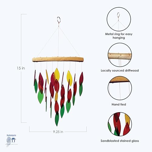 Gift Essentials Blue Handworks Line - Harvest Waterfall Glass Chime