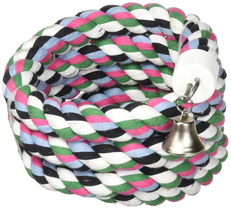 HAPPY BEAKS COTTON ROPE BOING W/BELL BIRD TOY
