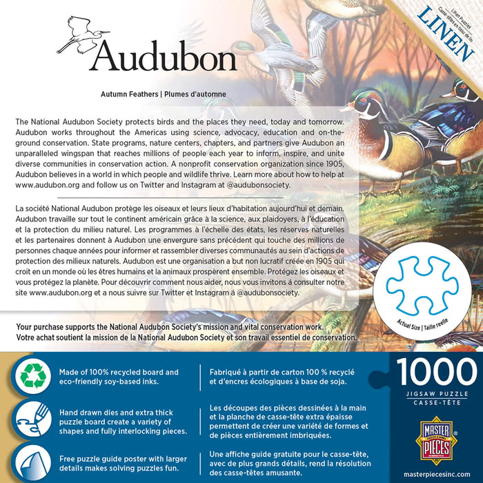 MasterPieces Puzzles Audubon - Autumn Feathers 1000 Piece Puzzle