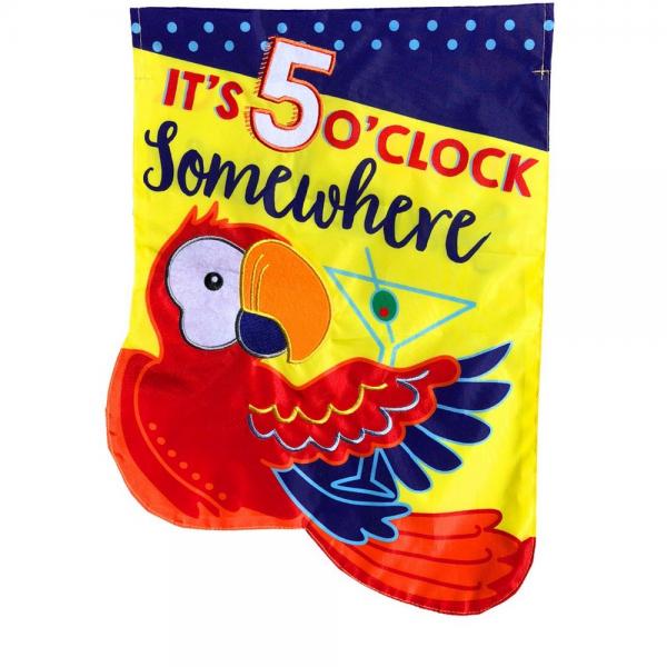 5 O'Clock Applique House Flag