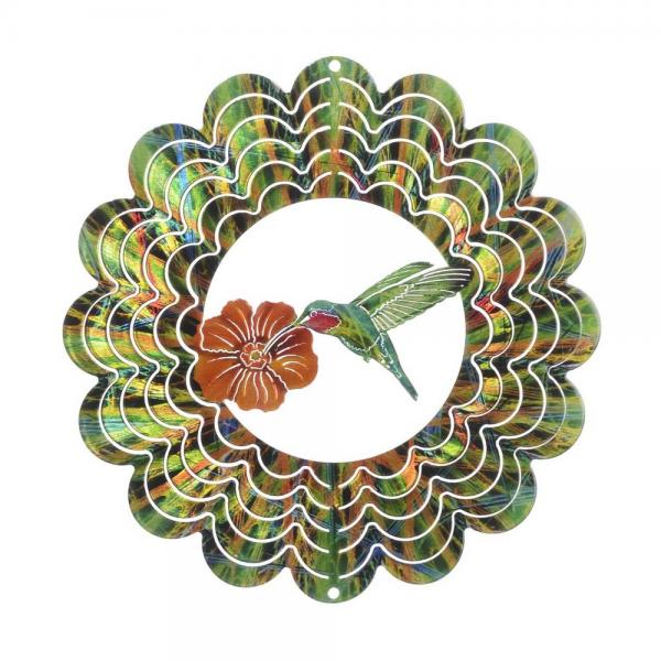 Next Innovations Kaleidoscope Hummingbird Green 16 inch Wind Spinner