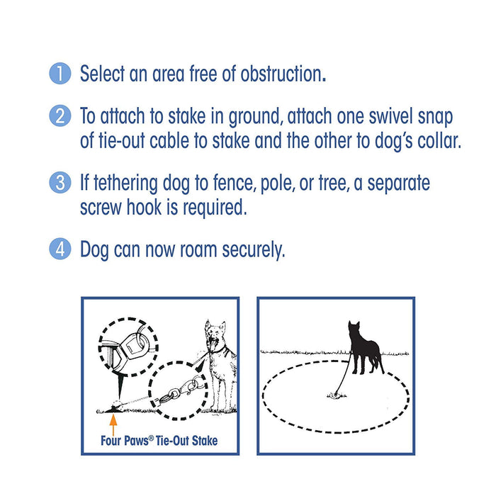 FOUR PAWS WALK-ABOUT TIE-OUT CABLE HEAVY WEIGHT
