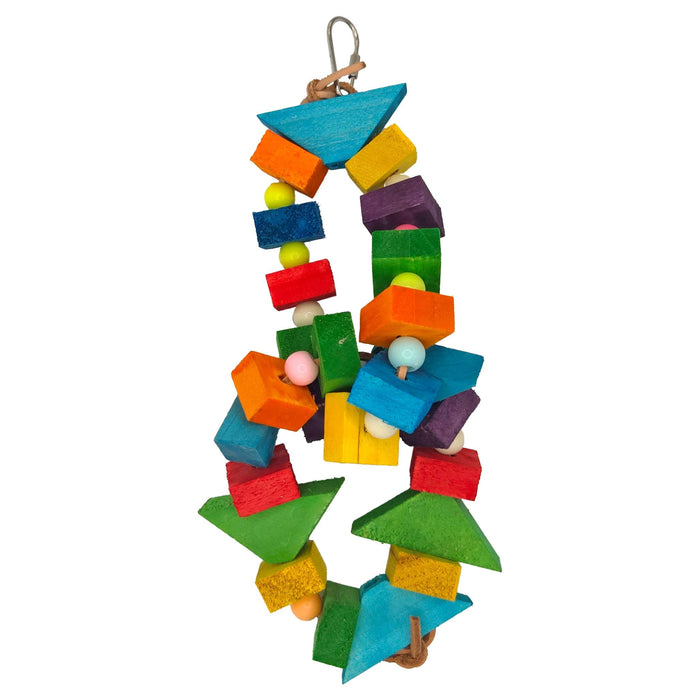 HAPPY BEAKS BLOCKS & BEAD HANGING WOOD RINGS BIRD
