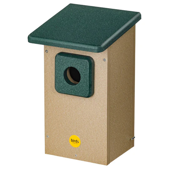 Birds Choice Eastern Bluebird House in Taupe and Green Recycled Plastic 1.5" Entrance Hole