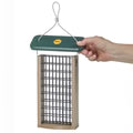 Birds Choice Suet Feeder for Two Cakes in Taupe and Green Recycled Plastic