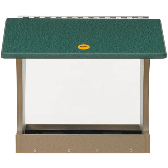 Birds Choice 7 Qt. Large Hopper Bird Feeder in Taupe and Green Recycled Plastic