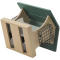 Birds Choice 7 Qt Large Hopper Bird Feeder with Suet Cages in Taupe and Green Recycled Plastic
