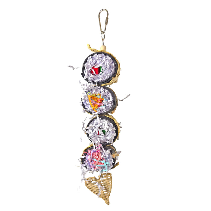 HAPPY BEAKS CALI ROLL SUSHI STACK HANGING BIRD TOY